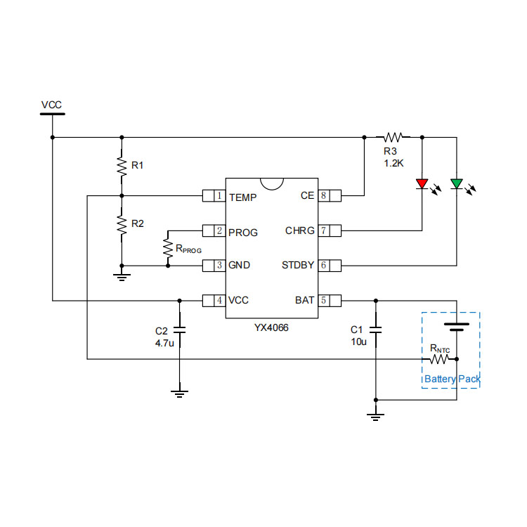 上海单节锂离子电池充电管理芯片 YX4066  带OVP保护功能 防电池反接 
