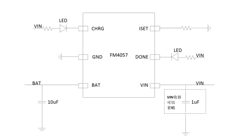 FM4057 32V 耐压上海单节锂电池线性充电芯片
