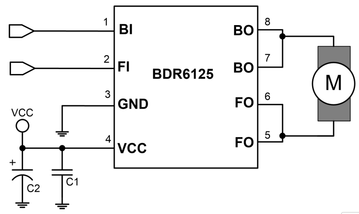 3.0V-18.0V大功率直流电机驱动芯片BDR6125,上海双向电机驱动IC 持续电流 4.50A，峰值 7.5A