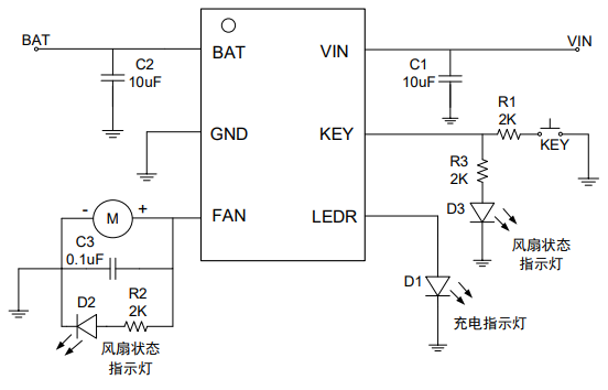 集成锂电池充电管理功能、按键检测功能的上海马达驱动专用芯片 YX2815A