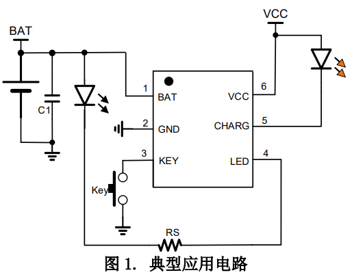 单节锂离子电池供电的LED轻触三功能驱动芯片，带充放电管理的轻触三功能上海LED驱动芯片 YX8283A